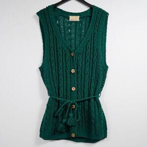 Vintage 60s–70s Primstyle Hand Knit Wool Sweater Vest Italy Womens